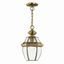 Colonial New England Inspired 1-Light Antique Brass Pendant with Clear Beveled Glass