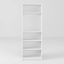 White Adjustable 5-Tier Wooden Bookshelf