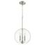 Satin Nickel 12" Globe Pendant with Clear Glass Bowl