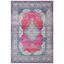 Fuchsia and Navy Synthetic Medallion Area Rug 5'1" x 7'6"