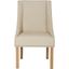 Elegant Beige Linen Upholstered Parsons Side Chair with Silver Nailheads