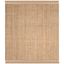 Natural Jute Hand-Knotted Square Area Rug, 4' x 4'