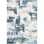 Beige and Turquoise Abstract Rectangular Synthetic Rug, 3x5 Feet