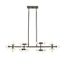 Amani Black Cashmere 14-Light Linear Chandelier with Alabaster Discs