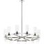 Datus 12-Light Polished Nickel Chandelier with Clear Glass Shades