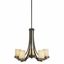 Hendrik Olde Bronze 5-Light Chandelier with Umber Glass