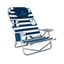 Blue Stripe Aluminum Reclining Camping Chair with Armrests