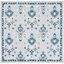 Elegant Country Floral Hand-Tufted Wool Area Rug - 6' Square Blue