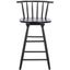 Black Swivel Backless Wood and Metal Counter Stool