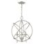 Elegant Mini 3-Light Brushed Nickel Chandelier with Teardrop Crystals