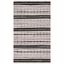 Boho-Chic Black Stripe Hand Woven Wool-Cotton Area Rug