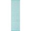 Aqua Blue Cotton Flat Woven Handmade Runner Rug 2'3" x 8'