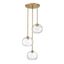 Clear Glass and Brushed Nickel 3-Light Pendant