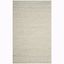 Ivory and Light Blue Hand-Tufted Wool Area Rug, 5' x 8'