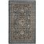 Teal and Grey Traditional Floral 4' x 6' Area Rug