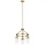 Everett Brushed Brass Mini 3-Light Chandelier with Clear Glass