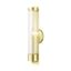 Satin Brass Castleton Cylinder 1-Light Sconce with Clear Glass