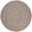 Handmade Ivory & Beige Round Braided Wool-Cotton Rug, 4' Diameter