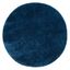 Navy Round Washable Shag Synthetic Area Rug