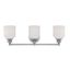 Melrose 3-Light Polished Chrome Vanity Fixture with White Glass Shades