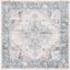 Ivory and Light Blue Square Hand-Knotted Wool Area Rug