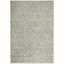 Cream and Spruce Hand-Knotted Viscose Area Rug