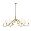 Gianna Modern Gold 8-Light Chandelier with White Shades