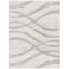 Abstract Cream & Grey Synthetic 9' x 12' Easy-Care Rug