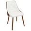 White Faux Leather Upholstered Side Chair with Wood Frame