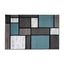 Contemporary Blue and Gray Geometric Synthetic Area Rug 2' x 3'