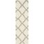 Ivory and Grey Diamond Shag Area Rug, Hand-Knotted Easy Care