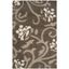 Smoke and Beige Floral Shag Area Rug 6' x 9'