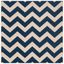 Navy Blue Square Easy-Care Synthetic Outdoor Area Rug, 4' x 4'