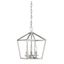 Polished Nickel 3-Light Farmhouse Pendant Chandelier