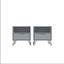 Set of 2 Gray 1-Drawer Nightstands with Hairpin Legs