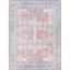 Alanya Blue and Red Washable Chenille Area Rug