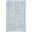 Blue and Beige Abstract Handmade Wool Area Rug 6' x 9'