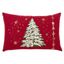 Red Christmas Tree LED Lights Sequined Throw Pillow