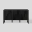 Black Vertical Detail 3-Door Sideboard with Adjustable Shelves