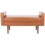 Henri Mid-Century Light Brown PU Leather Bench with Walnut Legs