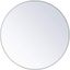 Elegant White Round Metal Frame Mirror 42 Inch