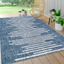 Bohemian Blue Stripe Synthetic 4' x 6' Reversible Area Rug