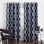 Peacoat Blue and White Geometric Blackout Grommet Curtains, 52" x 84"