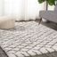 Ivory and Deep Gray Moroccan Diamond Shag Rug - Easy Care 3'x5'