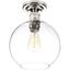 Polished Nickel Clear Glass Globe Flush Mount Light