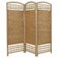 Natural 4 ft. Fiber Weave 3 Panel Room Divider