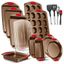 NutriChef 15-Piece Gold Non-Stick Carbon Steel Bakeware Set