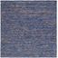 Blue and Natural Hand-Knotted Wool Square Area Rug