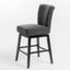 Dark Charcoal and Brown Fabric Swivel Counter Stool