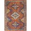 Orange Multicolor Diamond Pattern 4' x 6' Synthetic Area Rug